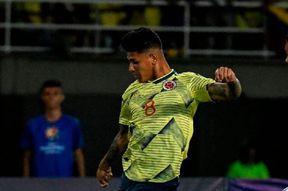 El cartagenero marcó el gol de Colombia en la derrota frente a Argentina. / AFP