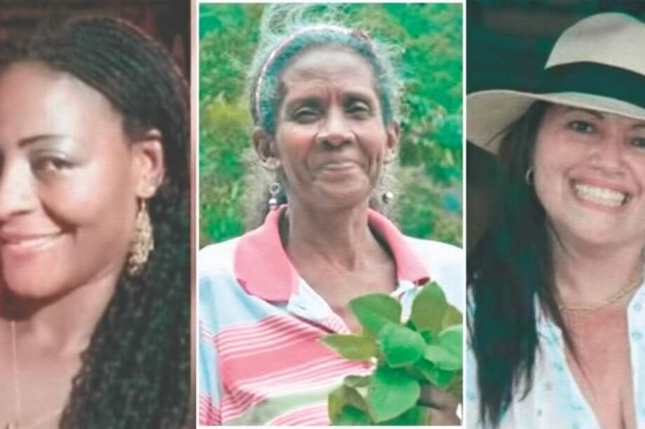 María del Pilar Hurtado, líderesa de Tierralta; Maritza Isabel Quiroz, lideresa de Santa Marta, y Sonia Rosero González, líderesa de Puerto Asís. / Cortesía