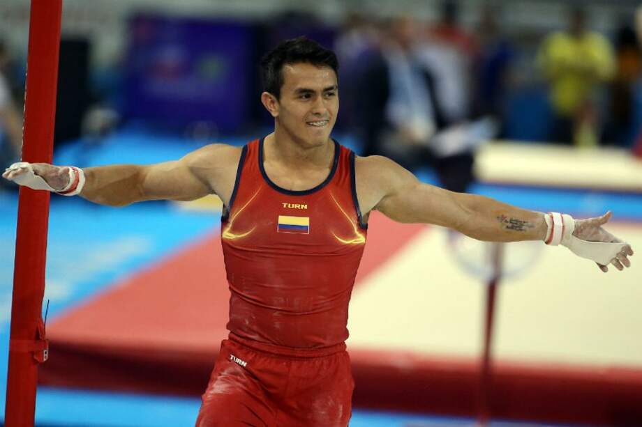 Jossimar Calvo,el gimnasta que hace soñar a Colombia con la gloria olímpica. Foto: AFP
