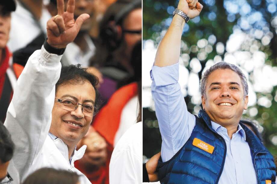 Gustavo Petro e Iván Duque, mano a mano entre la izquierda y la derecha por la Presidencia de la República. / AP