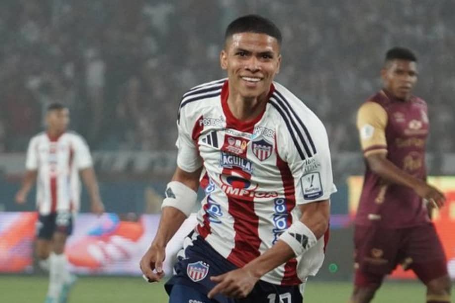 José Enamorado celebra el gol de Junior de Barranquilla.