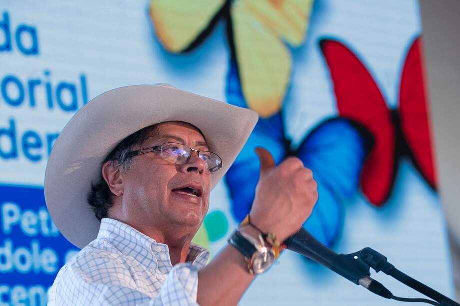 El presidente Gustavo Petro en su visita este miércoles a Villavicencio.