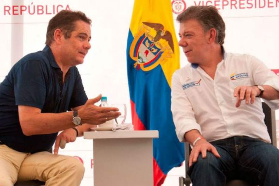 El presidente Juan Manuel Santos y su fórmula, el saliente vicepresidente Germán Vargas Lleras.