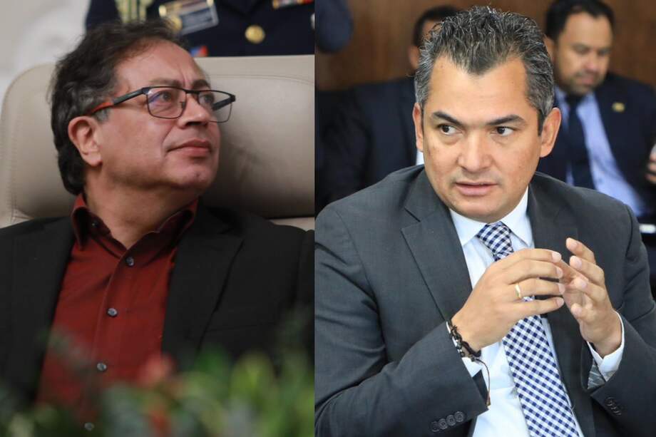 Presidente Gustavo Petro y presidente del Consejo Nacional Electoral (CNE), Alfonso Campo.