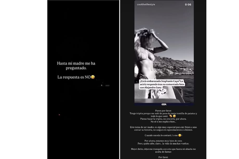 Con estas dos publicaciones en su IG la actriz desmintió un embarazo.