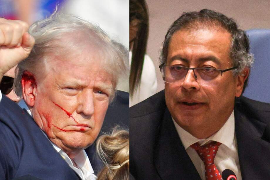 Expresidente de Estados Unidos Donald Trump y presidente de Colombia, Gustavo Petro.