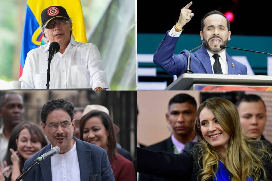 Gustavo Petro, Iván Cepeda, Abelardo de la Espriella y Paloma Valencia.