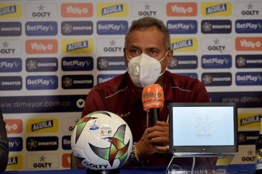 Hernán Torres en la rueda de prensa antes de la final con Millonarios.