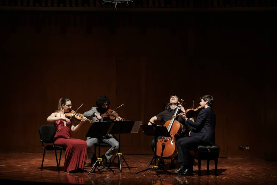 El cuarteto Attacca interpretó en la Sala de Conciertos del Banco de la República obras de C. Shaw, de J. Adams y de F. Schubert. / Gabriel Rojas © Banco de la República