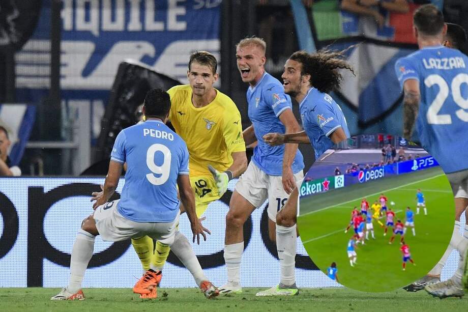 Lazio celebra el empate contra Atlético de Madrid.
