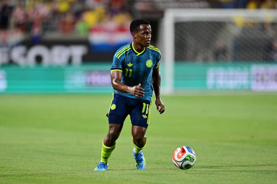 Jhon Arias, autor del único gol de la selección de Colombia frente a Croacia en el partido amistoso de este jueves 26 de marzo de 2026 en el Camping World Stadium de Orlando, Florida, previo a la Copa Mundial de la FIFA de Estados Unidos, México y Canadá este verano.