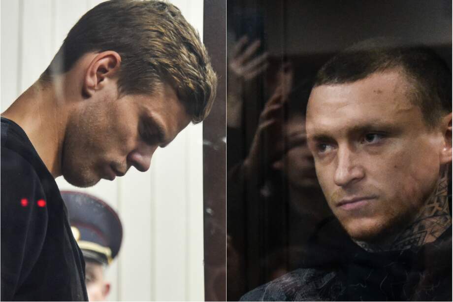 Los futbolistas de la selección rusa Alexandr Kokorin y Pável Mamáev están en la cárcel. / AFP