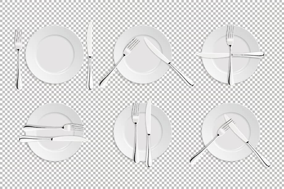 Aunque no parezca, las posiciones del cuchillo y del tenedor transmiten señales que el personal de servicio puede interpretar.