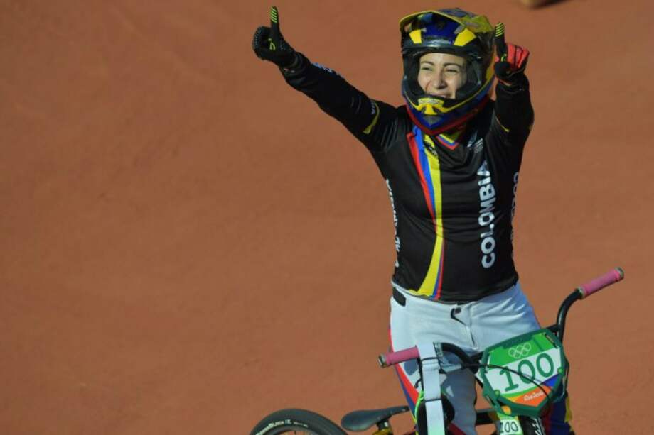 Mariana Pajón, única colombiana en ganar dos medallas de oro olímpicas. / AFP