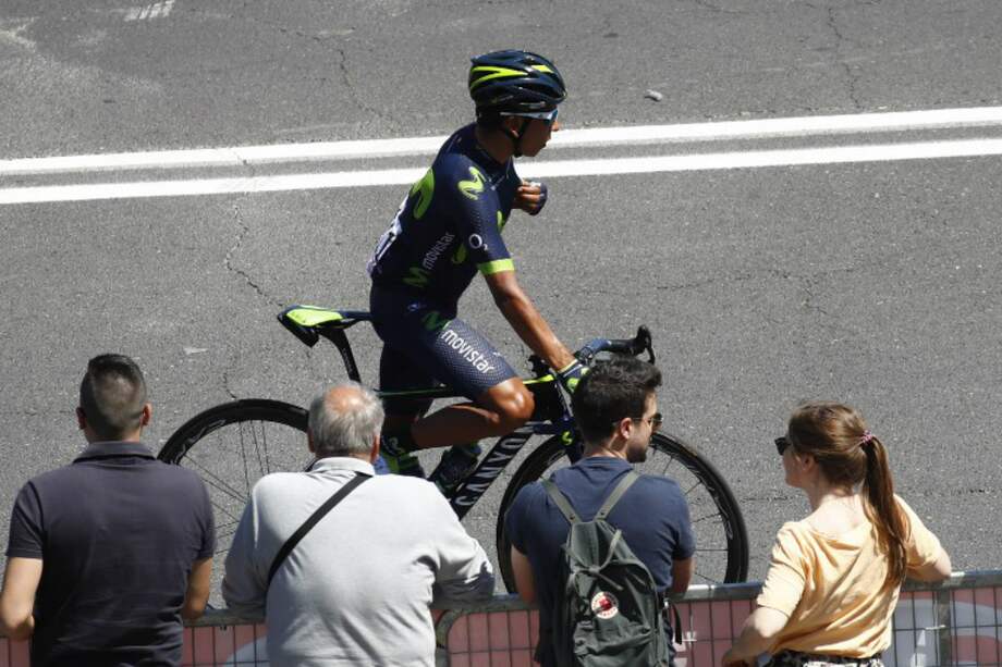 El líder del Movistar Team, Nairo Quintana, este miércoles, durante la undécima etapa del Giro de Italia. / AFP