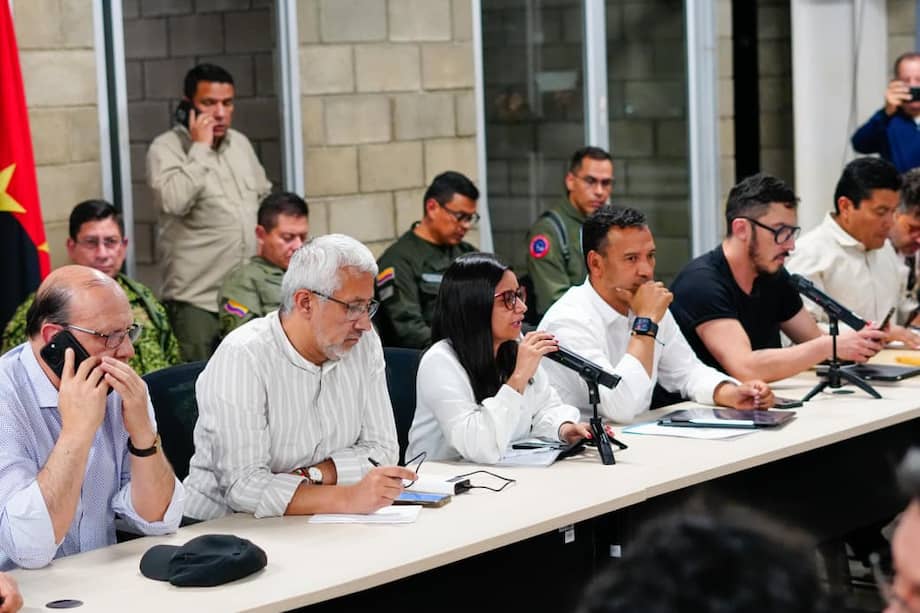 Puesto de Mando Unificado (PMU) en Cúcuta liderado por la directora del DAPRE, Angie Rodríguez.