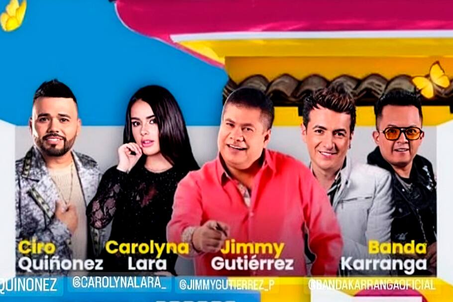 Ciro Quiñonez, Carolyne Lara, Jimmy Gutiérrez y Banda Parranda
