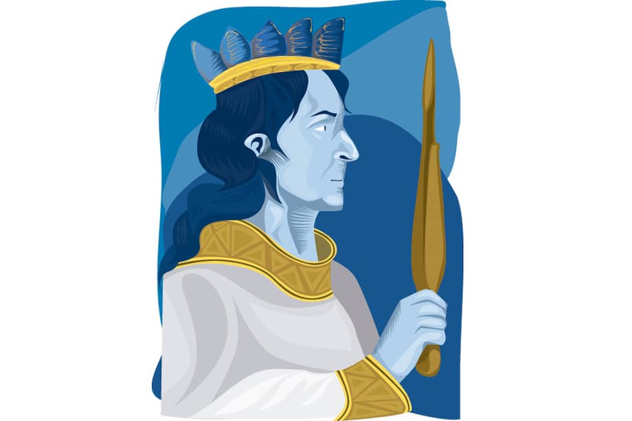 / Ilustración de Heidy Amaya con base en estampilla del cacique Tisquesusa.