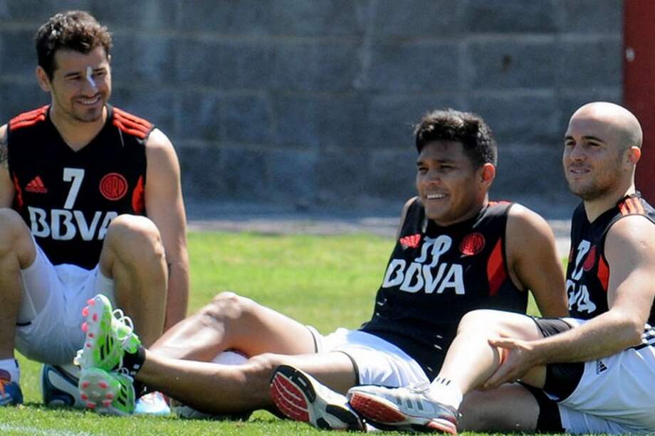 Teófilo Gutiérrez en el entrenamiento de River Plate previo al partido contra Boca Juniors. Foto: River Plate