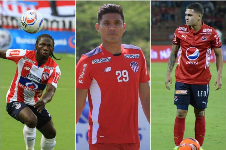 Yimmi Chará (izq.), Teófilo Gutiérrez y Juan Fernando Quintero (izq.) / Cortesía El Heraldo, As Colombia y Júnior de Barranquilla