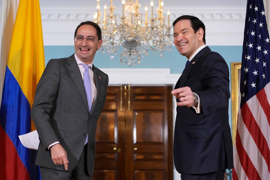 El vicepresidente electo, José Manuel Restrepo, y el secretario de Estado, Marco Rubio, se reunieron este 15 de julio en Washington. / EFE - Lenin Nolly