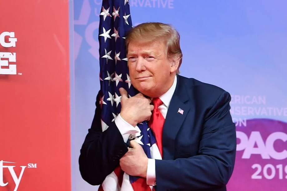 El mandatario estadounidense, Donald Trump, durante la Conferencia de Acción Política Conservadora. / AFP