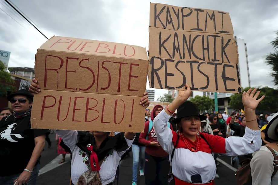 Ayer se presentaron fuertes protestas en Quito, la capital ecuatoriana. / EFE