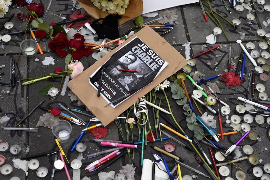 Foto de archivo, tomada en enero 8 de 2015, tras el atentado. / AFP