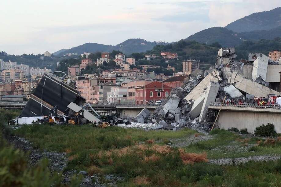 Foto de archivo del 14 de agosto de 2018. Así quedó el puente de Génova tras su derrumbe. / AFP
