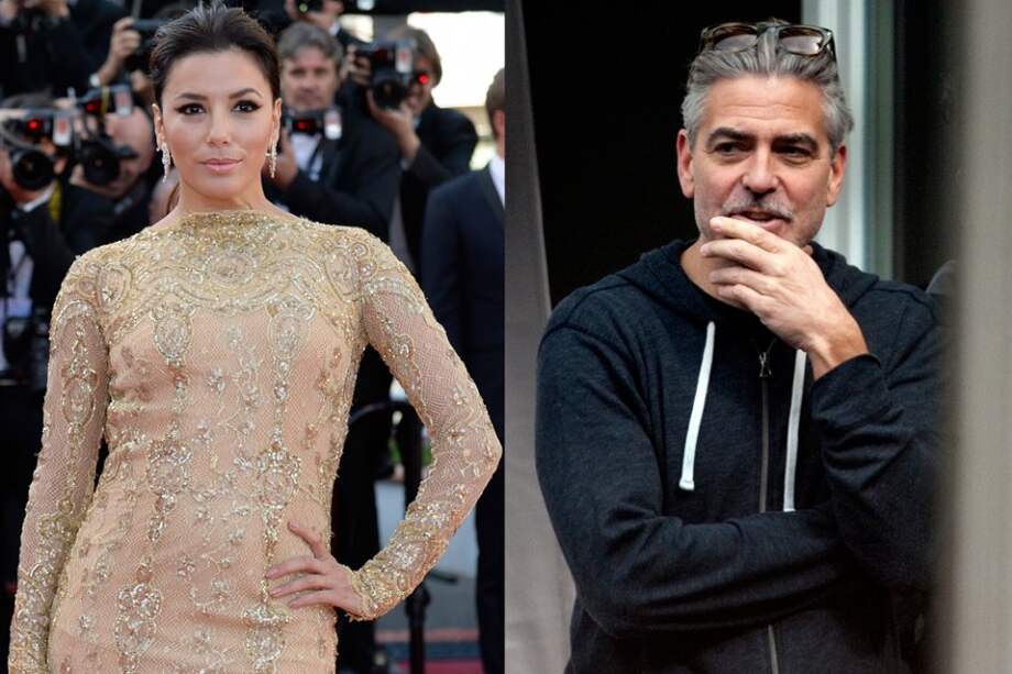 Los actores Eva Longoria y George Clooney.