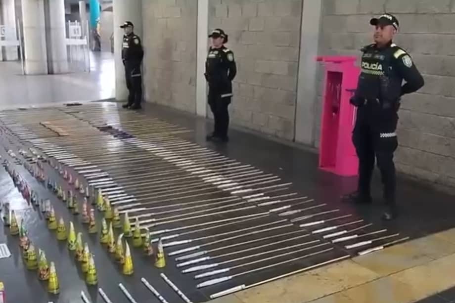 Pólvora incautada en Transmilenio.