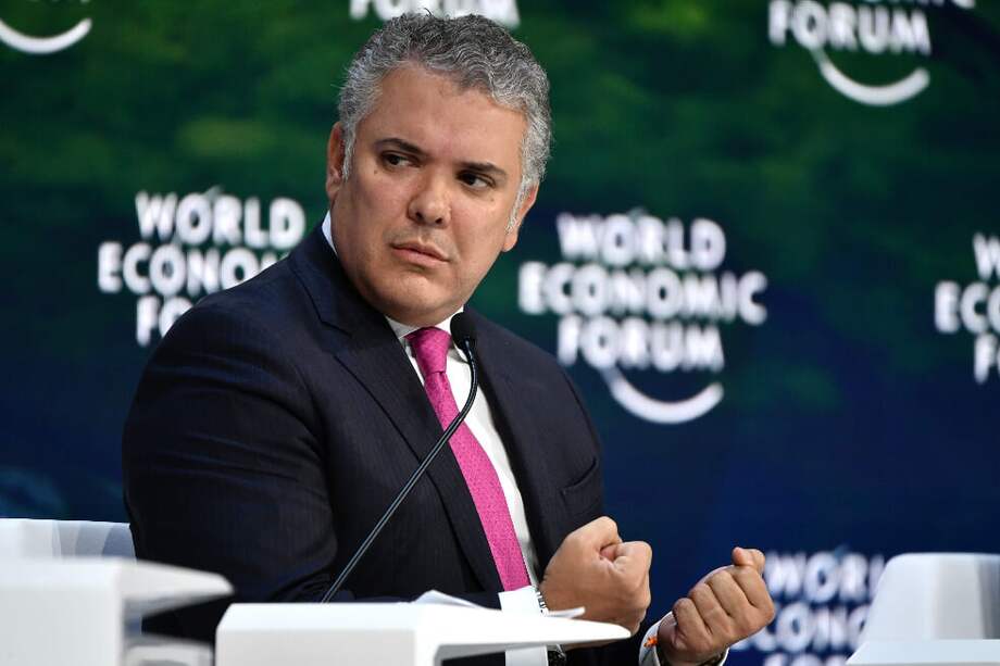 Iván Duque durante el Foro Económico Mundial 2020. / AFP