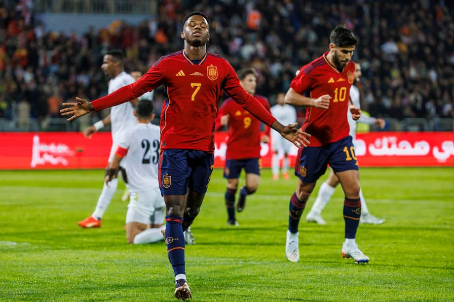 El delantero del Barcelona, Ansu Fati, abrió el marcador que terminó a favor de España 3-1 sobre Jordania.
