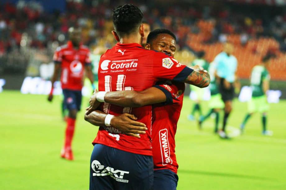 Germán Cano marcó el segundo gol del Medellín frente a Leones. / DIM Oficial