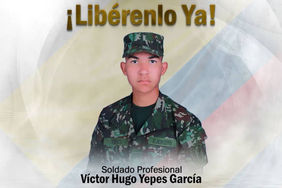 El soldado profesional Víctor Hugo Yepes García fue retenido por disidentes de las Farc en el municipio de Balboa (Cauca). El Ejército exige su liberación.