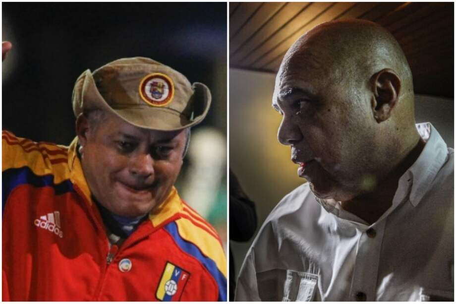 Diosdado Cabello, número dos del oficialismo y Jesús Torrealba, secretario ejecutivo de la MUD. / EFE - AFP