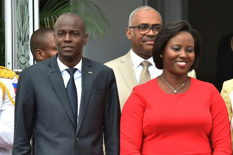 El presidente asesinado Jovenel Moise junto a la primera dama Martine Moise durante un evento en el 2018.