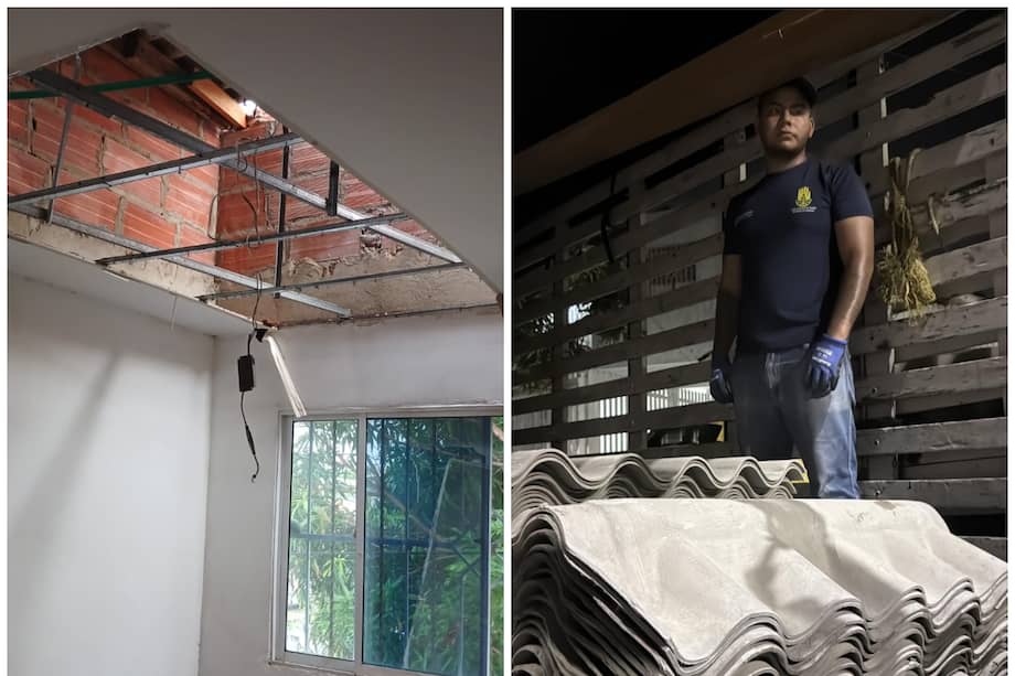 La alcaldía entregó tejas en las viviendas afectadas.