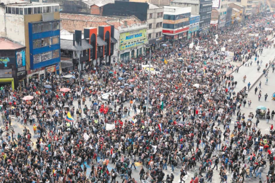 Marchas por la educación pública en Bogotá el pasado 10 de octubre de 2018. / AFP