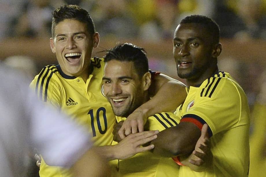 Radamel Falcao celebra el gol que le dio la victoria a Colombia contra Costa Rica. Foto: AFP