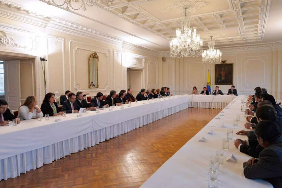 La mayor parte de los congresistas del conservatismo asistieron a la cita con el presidente Santos.