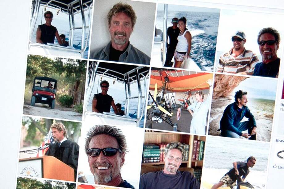 Imágenes tomadas del Facebook de John McAfee.