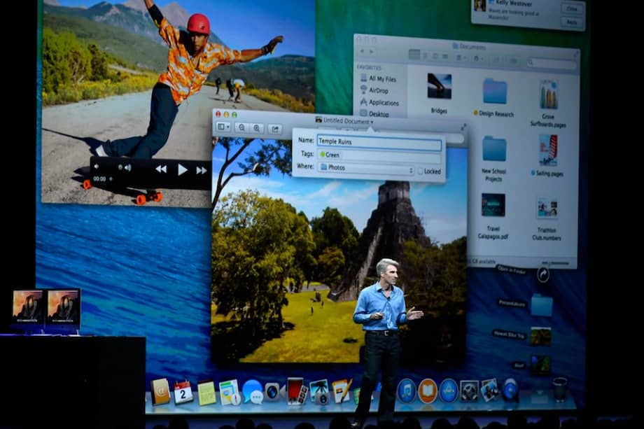 El vicepresidente de Ingeniería de Apple, Craig Federighi, pronuncia un discurso durante la ceremonia de apertura de la conferencia mundial de desarrolladores de Apple (la llamada WWDC), en el Centro Moscone en San Francisco, California (Estados Unidos).