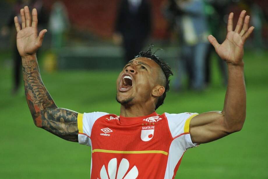 Wilson Morelo celebra un gol en la Copa Sudamericana. Foto: Gustavo Torrijos - El Espectador.