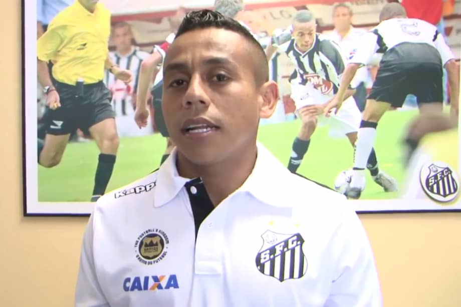 El colombiano Vladimir Hernánez, jugador del Santos de Brasil. / Santos TV
