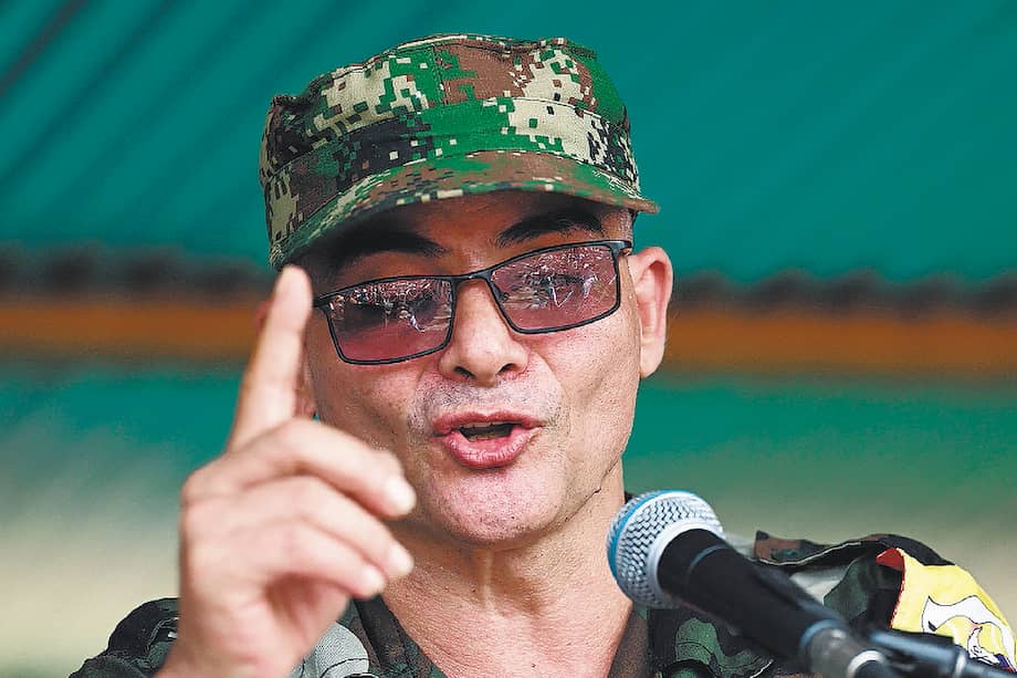 Mordisco durante un encuentro en San Vicente del Caguán el 16 de abril de 2023. JOAQUIN SARMIENTO / AFP