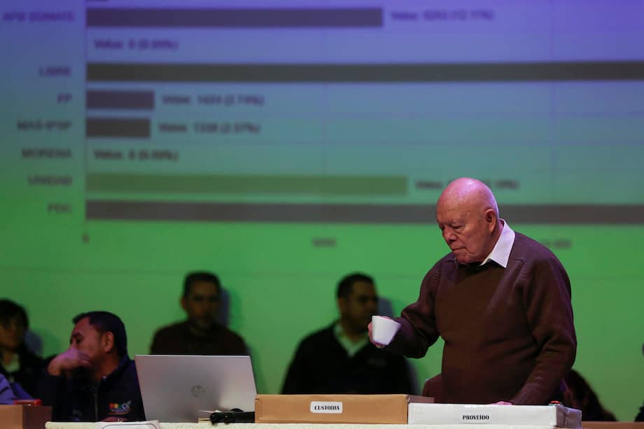 El presidente del Tribunal Supremo Electoral (TSE), Oscar Hassenteufel, participa en el recuento preliminar de votos del pasado 17 de agosto.