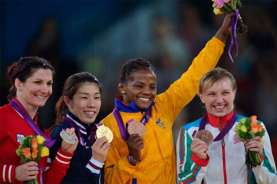 La colombiana Jackeline Rentería, ahora histórica medallista del país / AFP