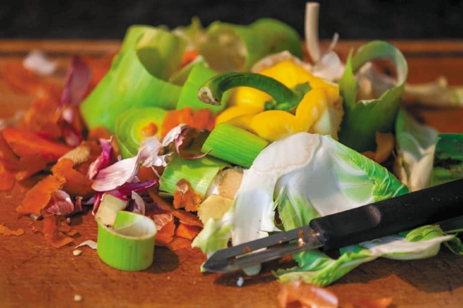 Left over food is disposed of separately from plastics and other waste at a home in Berkhamsted, England Monday, Feb. 19, 2018 (Elizabeth Dalziel)
