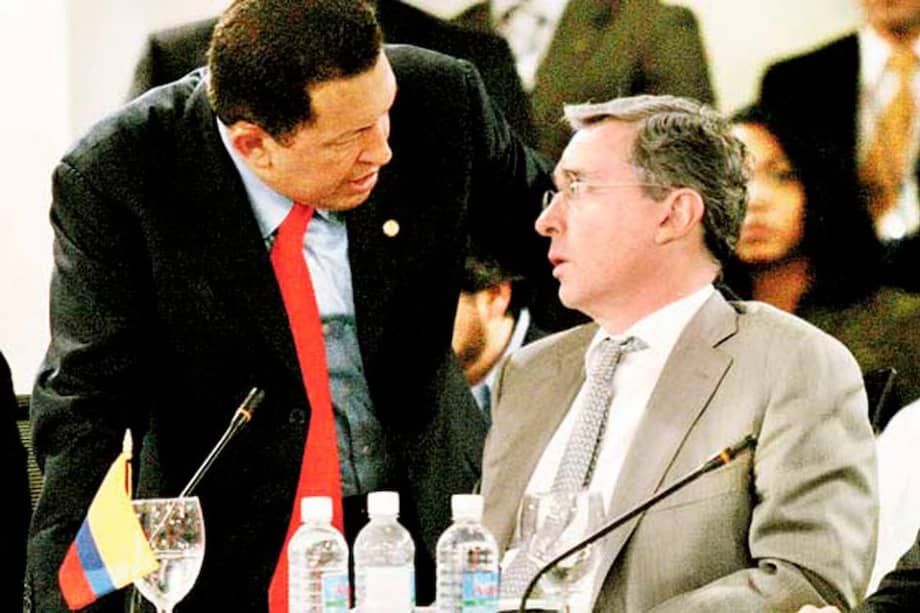 Encuentro entre Chávez y Uribe. Foto: EFE